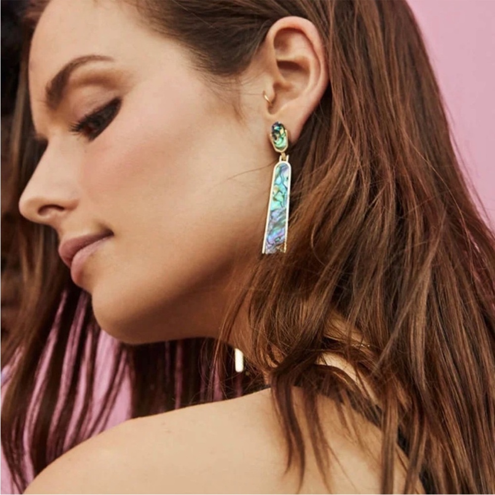 Kendra Scott Gold Abalone Drop Earrings